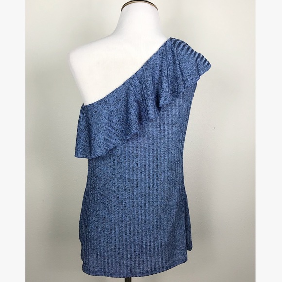 Juicy Couture Blue One Shoulder Flounce Top A8 - Picture 2 of 6